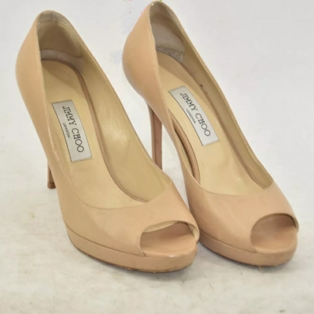 Jimmy Choo London Designer pump high heels Women's Women Size 8 Beige Pumps